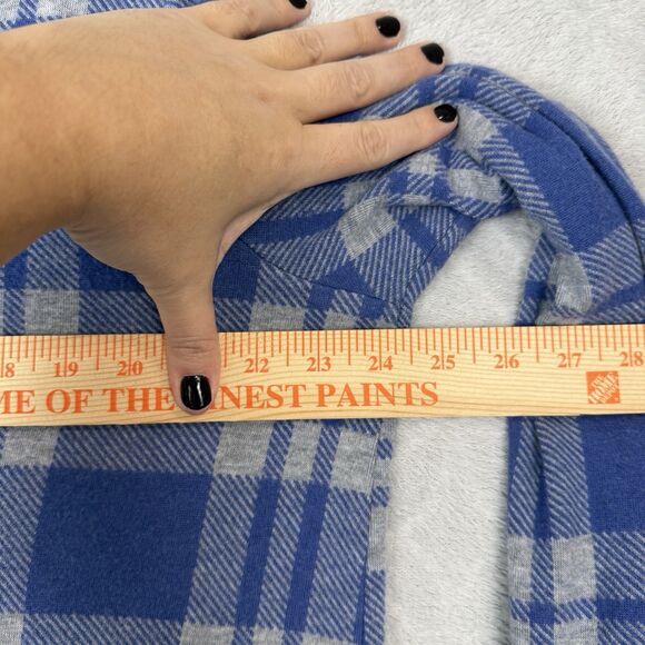 Soft Surroundings Flannel Tunic Womens XL Petite Blue Plaid Cozy Cabin 1/2 Zip - Picture 7 of 10